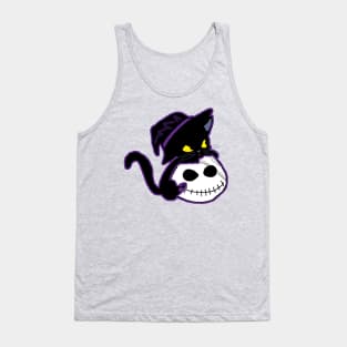 black cat and Pumpkin Tank Top